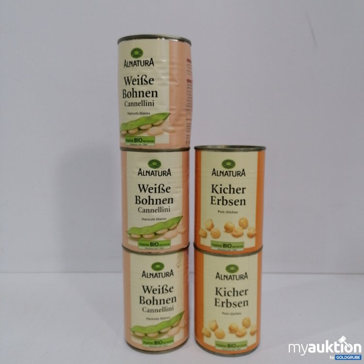 Artikel Nr. 844289 Artikel Nr. 844289: Alnatura 2x Kichererbsen, 3x weiße Bohnen, je 400g