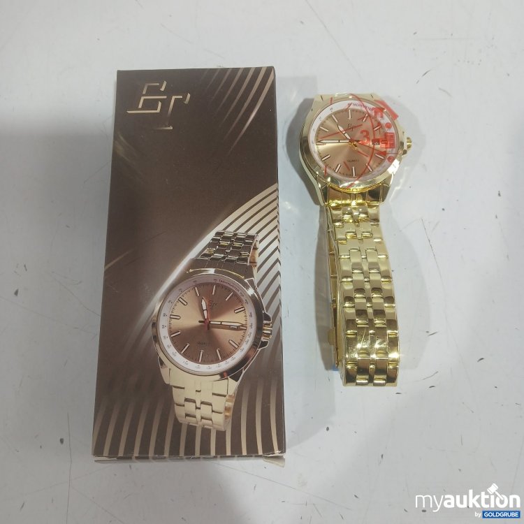 Artikel Nr. 471290 Artikel Nr. 471290: ET Armbanduhr Quarz goldfarben mit Metallarmband