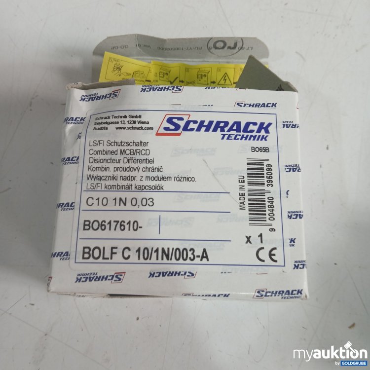 Artikel Nr. 525290: Schrack LS/FI Schutzschalter BO617610 