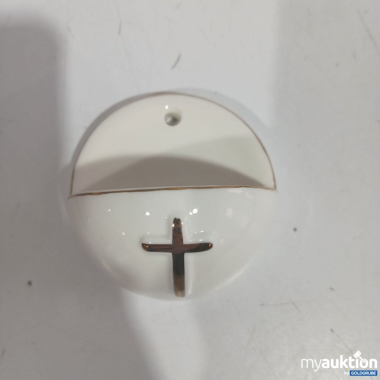 Artikel Nr. 874290 Artikel Nr. 874290: Weihwasserbecken Porzellan Kreuz 6cm