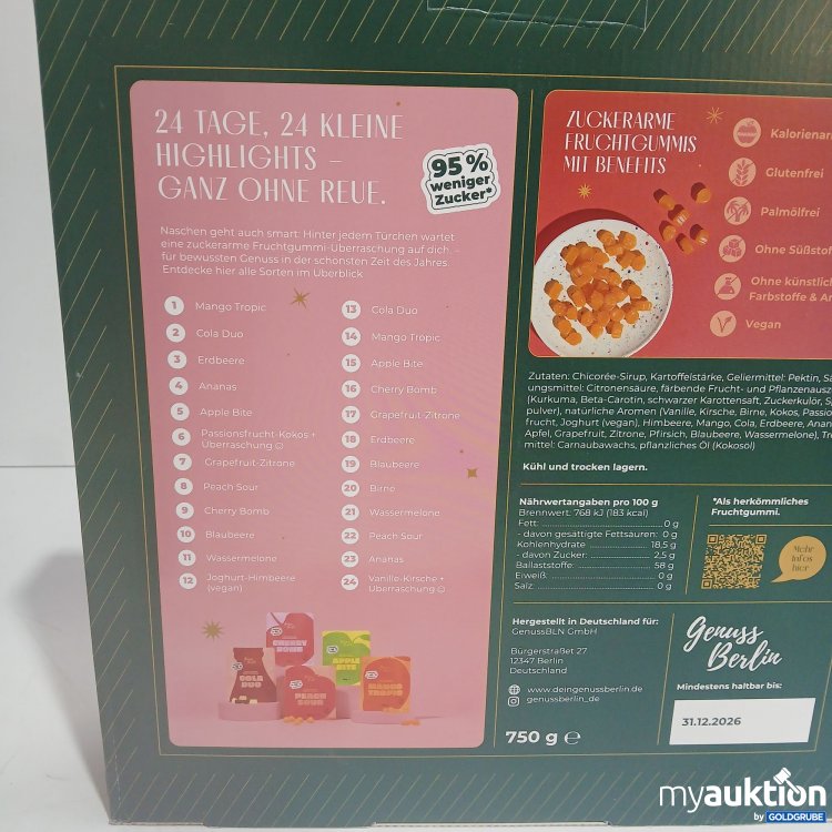 Artikel Nr. 964290: Zuckerarme Fruchtgummis Adventskalender 