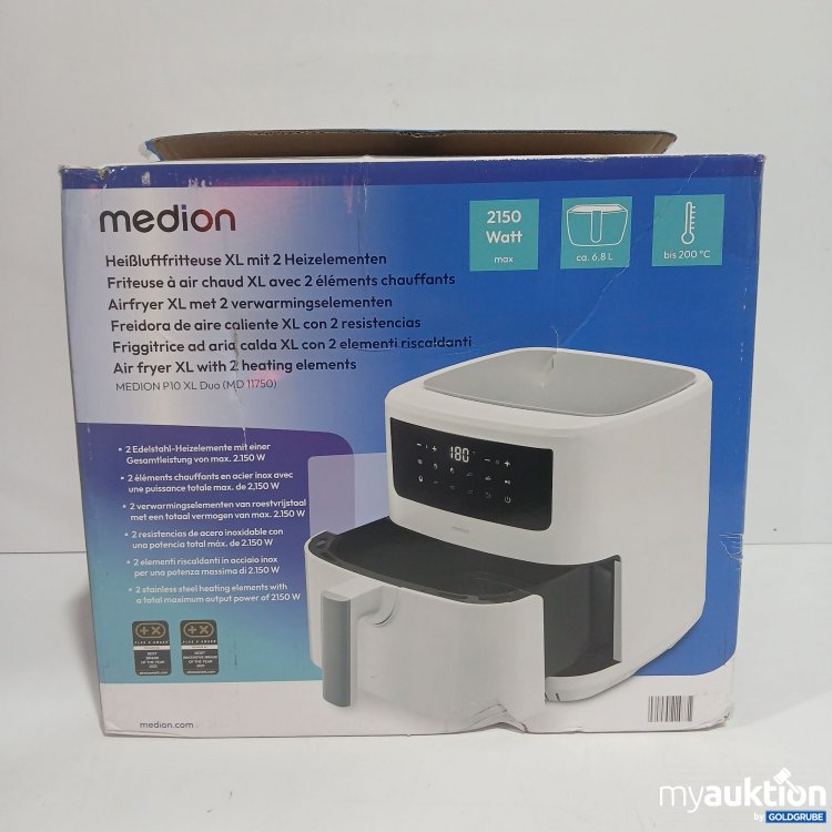 Artikel Nr. 916293: Medion Heißluftfritteuse XL mit 2 Heizelementen 2150Watt ca. 6,8L 