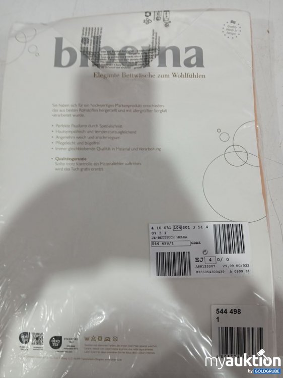 Artikel Nr. 933293: biberna Betttuch  Melba 35.4 x 55.4 cm