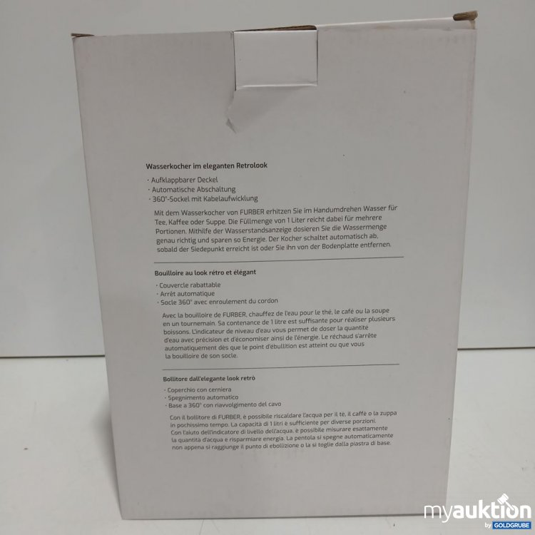 Artikel Nr. 921294: FURBER Wasserkocher Retrolook 1 L