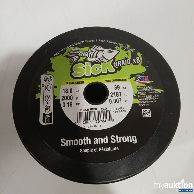 Artikel Nr. 442295: Sick Smooth and Strong Braid 2000 m 18kg 0,19mm flame green
