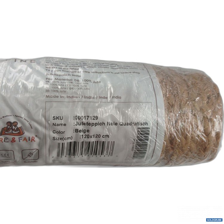 Artikel Nr. 444295 Artikel Nr. 444295: Carpetfine Juteteppich Nele Quatratisch Beige 120x120cm
