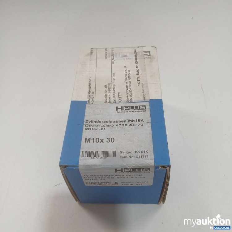 Artikel Nr. 902295: HPlus Zylinderschrauben mit ISK DIN 912/ISO 4762 A2-70 M10x30 100 Stück 