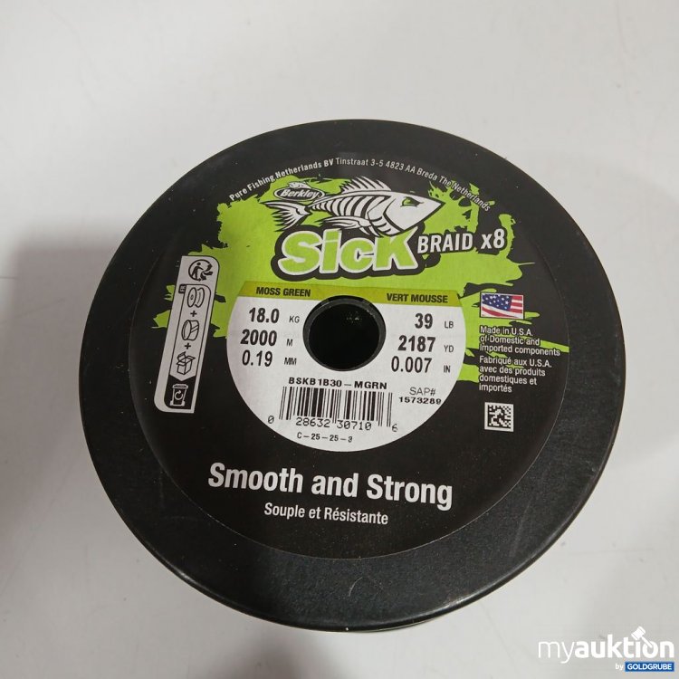 Artikel Nr. 442296: Sick Braid x8 Angelschnur 18kg 2000m 0,19mm moss green