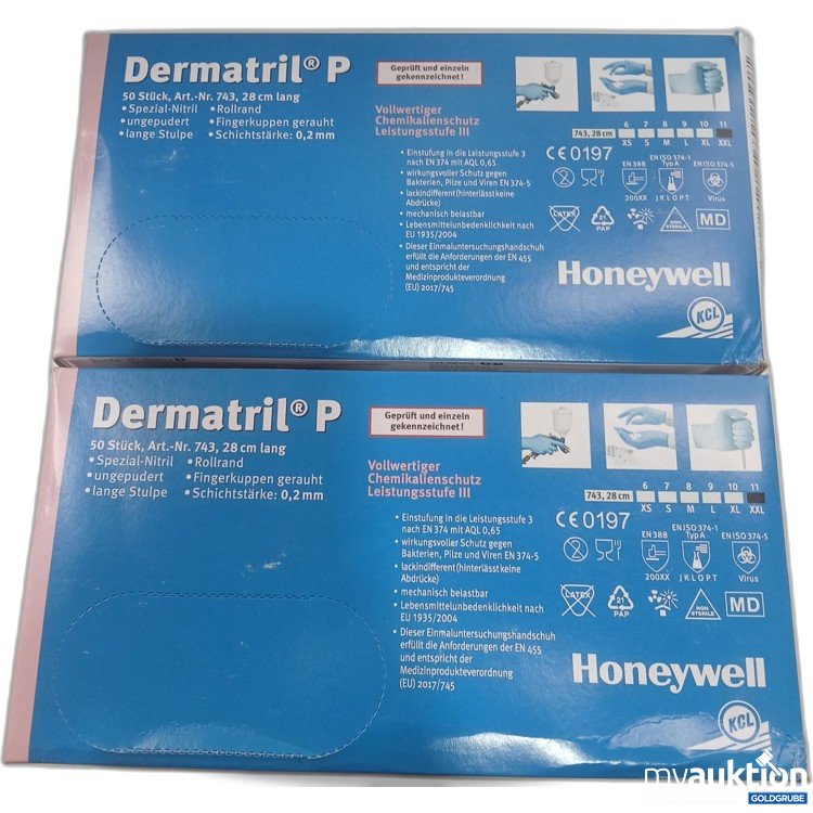 Artikel Nr. 444296 Artikel Nr. 444296: Honeywell Dermatril Handschuhe Leistungsstufe 3 XXL 2x50stk