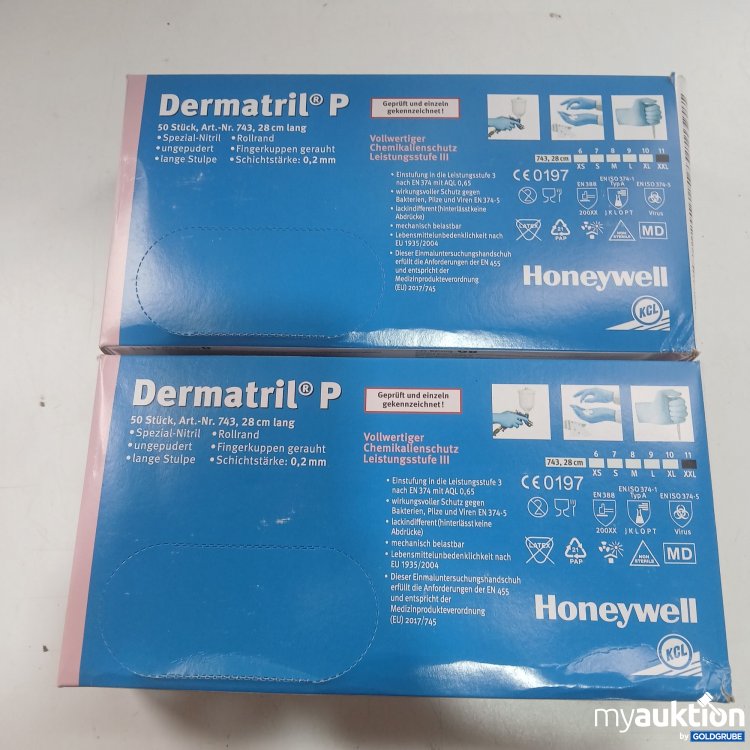 Artikel Nr. 444296 Artikel Nr. 444296: Honeywell Dermatril Handschuhe Leistungsstufe 3 XXL 2x50stk