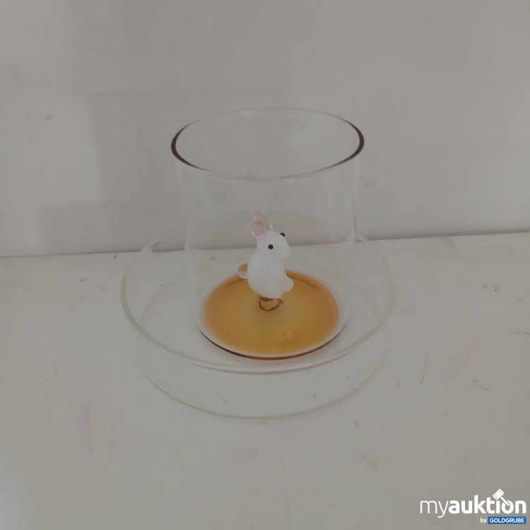 Artikel Nr. 922297: Glas mit Hase Untersetzer
