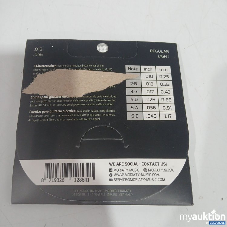 Artikel Nr. 898298: Moriaty Electric Guitar Strings regular Light .010 .046 