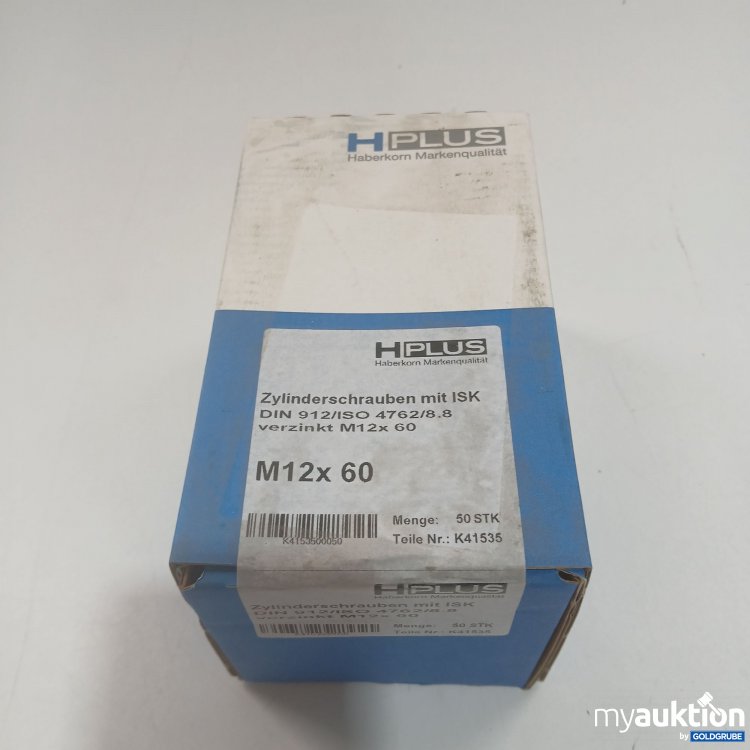 Artikel Nr. 902298: HPlus Zylinderschrauben mit ISK DIN 912/ISO 4762/8.8 verzinkt M12x60 50 Stück 