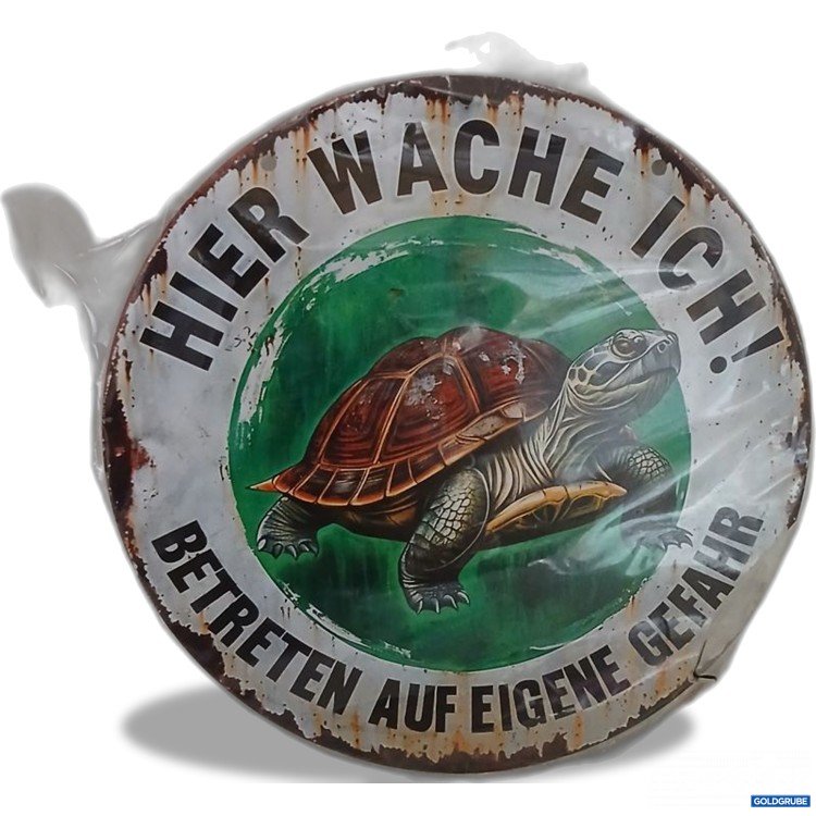 Artikel Nr. 922298: Hier Wach Ich! Schild mit Schildkröte blech