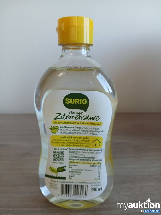 Artikel Nr. 929298: SURIG flüssige Zitronensäure 390ml