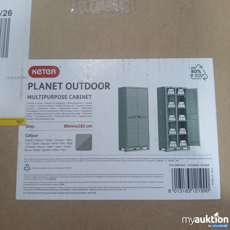 Artikel Nr. 990298: Keter Planet outdoor Multipurpose Cabinet 80x44x182cm 