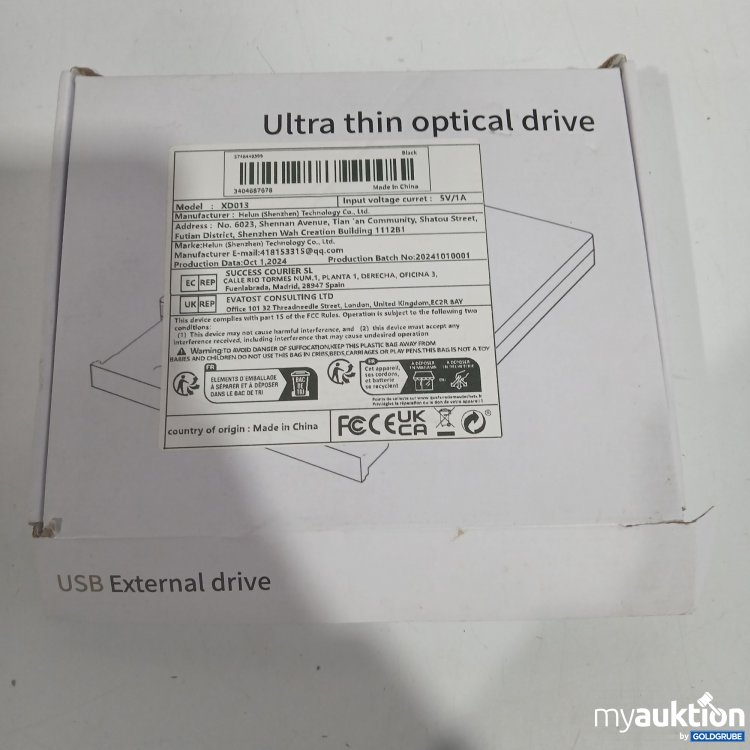 Artikel Nr. 874299 Artikel Nr. 874299: Helun USB External drive Model:XD013