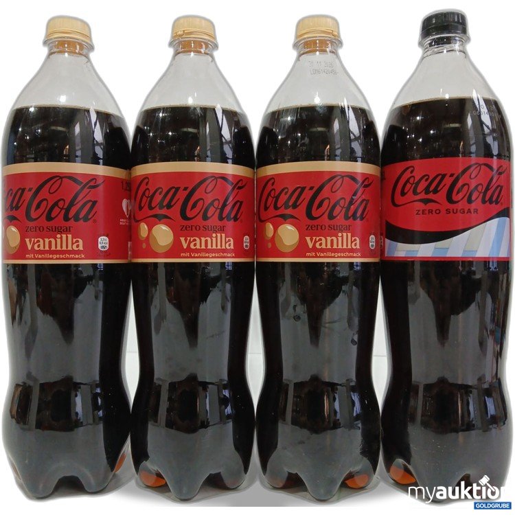Artikel Nr. 997299 Artikel Nr. 997299: COCA COLA 3x Vanilla Zero je 1,25l & 1x COCA COLA ZERO 1,25l