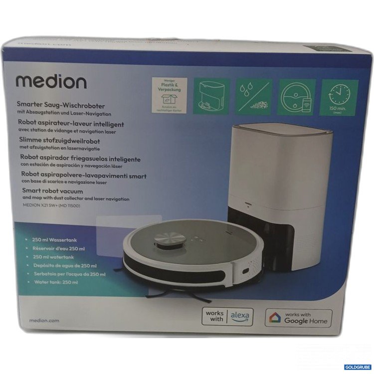 Artikel Nr. 447300 Artikel Nr. 447300: medion Smarter Saug-Wischroboter mit Absaugstation und Laser-Navigation 250ml, Model.No. 11500