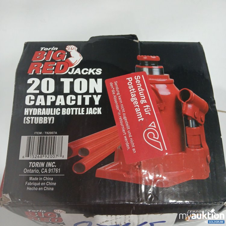 Artikel Nr. 816300 Artikel Nr. 816300: Torin Big Red 20 Ton Capacity Hydraulic Bottle Jack stubby
