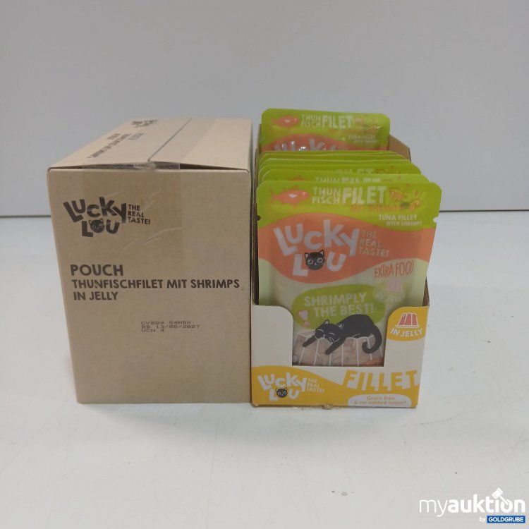 Artikel Nr. 884300: Lucky Lou Pouch Thunfischfilet mit Shrimps in Jelly 12x70g