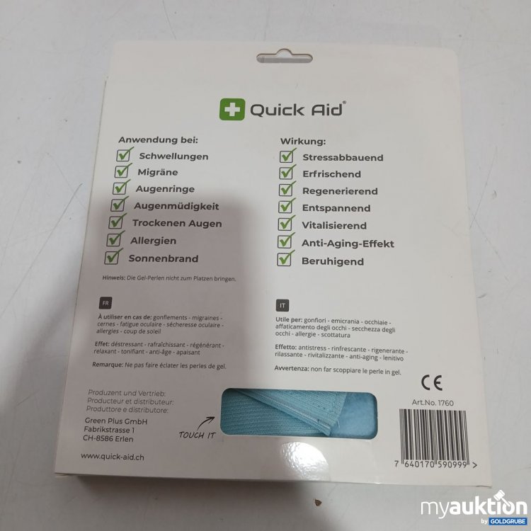 Artikel Nr. 921300: Quick Aid Gesichtsmaske mit Kälte- und Wärmefunktion