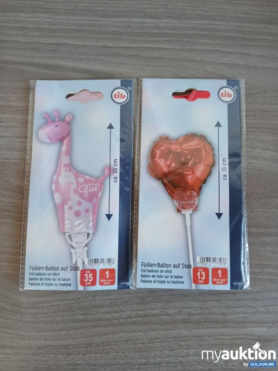 Artikel Nr. 929300: tib Folien-Ballon auf Stab Giraffe 35 cm, Herz 13 cm