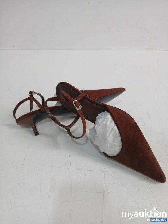 Artikel Nr. 933300: Braune Slingpumps mit spitzem Zehenbereich und schmalem Absatz Größe 38