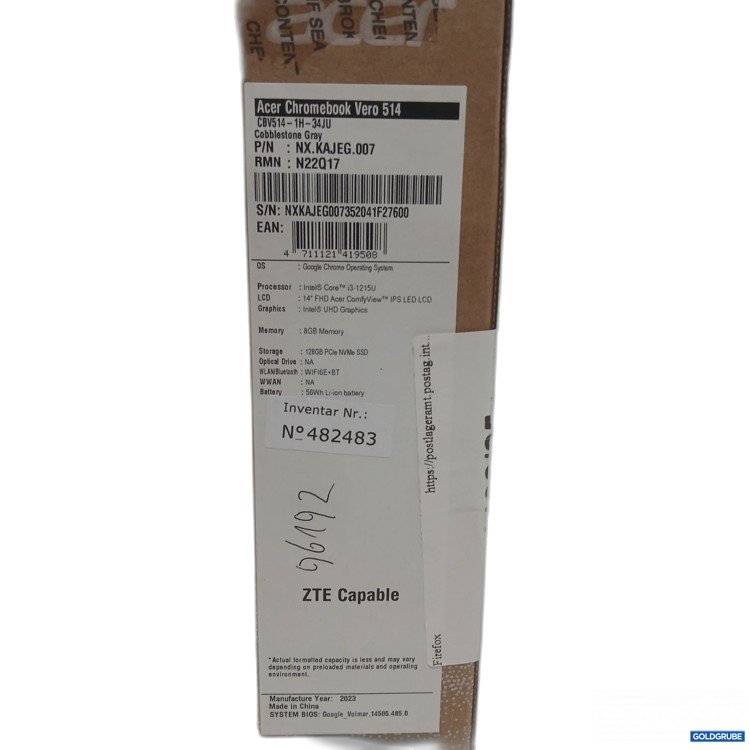 Artikel Nr. 977301 Artikel Nr. 977301: Acer Chromebook Vero 514 Cobbelstone Gray 14"