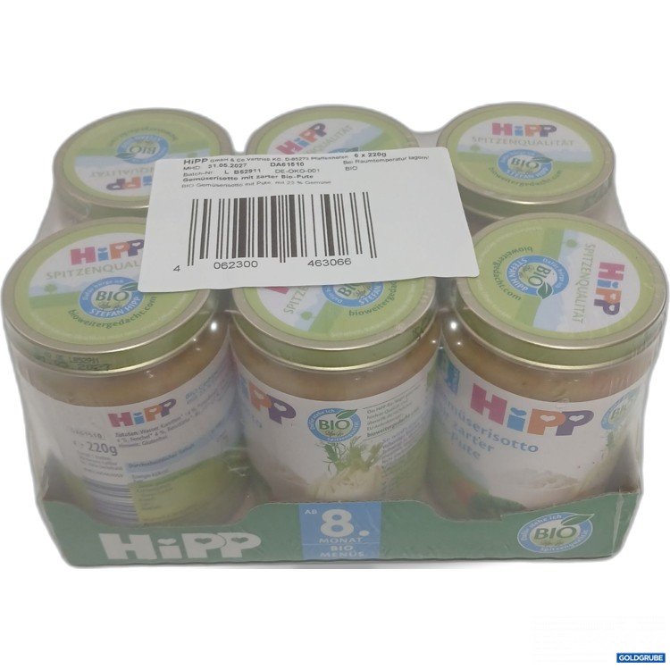 Artikel Nr. 462302: Hipp Gläschen 8.Monat Gemüserisotto mit zarter Bio-Pute 6x220g
