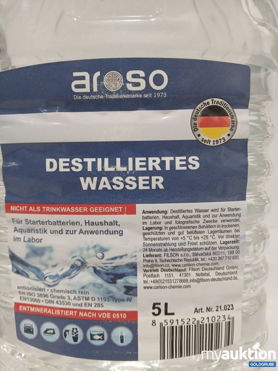 Artikel Nr. 995302 Artikel Nr. 995302: AROSO Destilliertes Wasser 3x je 5l