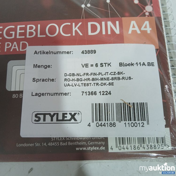 Artikel Nr. 446303 Artikel Nr. 446303: Stylex Collegeblock DIN A4 kariert 6Stk