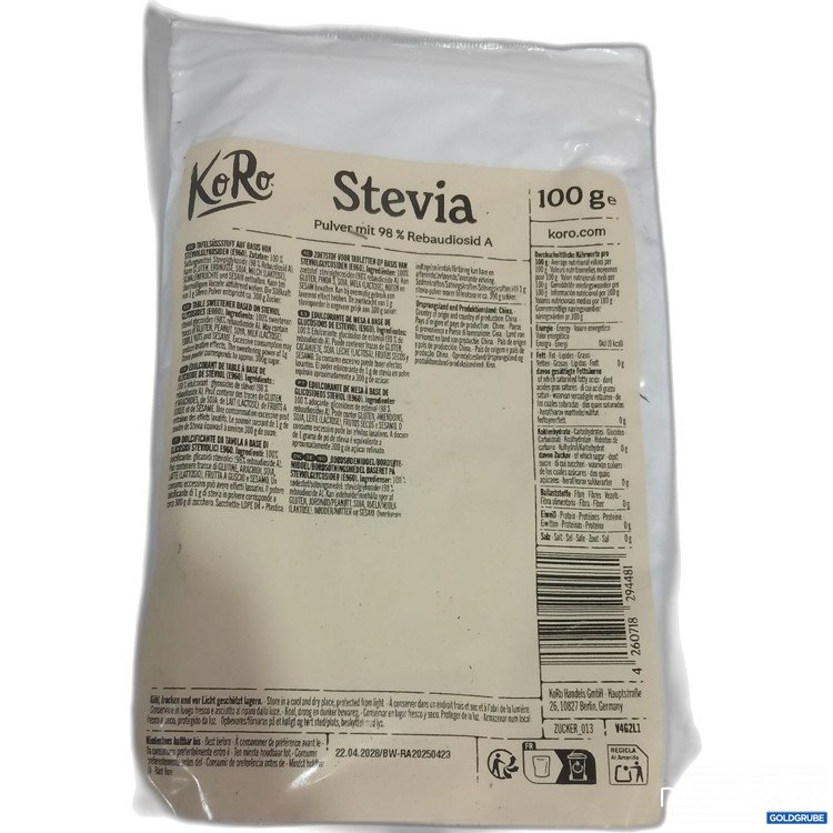 Artikel Nr. 460303 Artikel Nr. 460303: KoRo Stevia Pulver mit 98% Rebaudiosid A 100g
