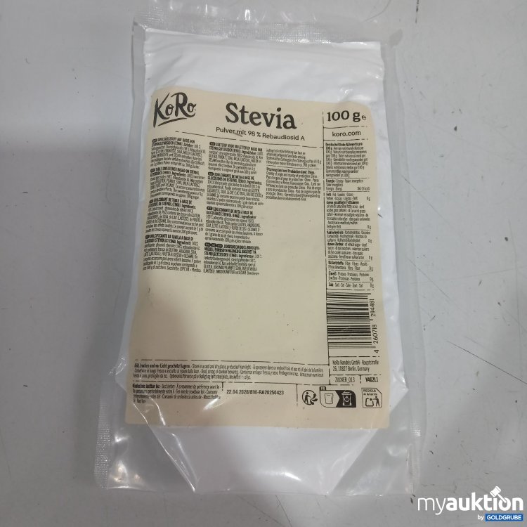Artikel Nr. 460303 Artikel Nr. 460303: KoRo Stevia Pulver mit 98% Rebaudiosid A 100g