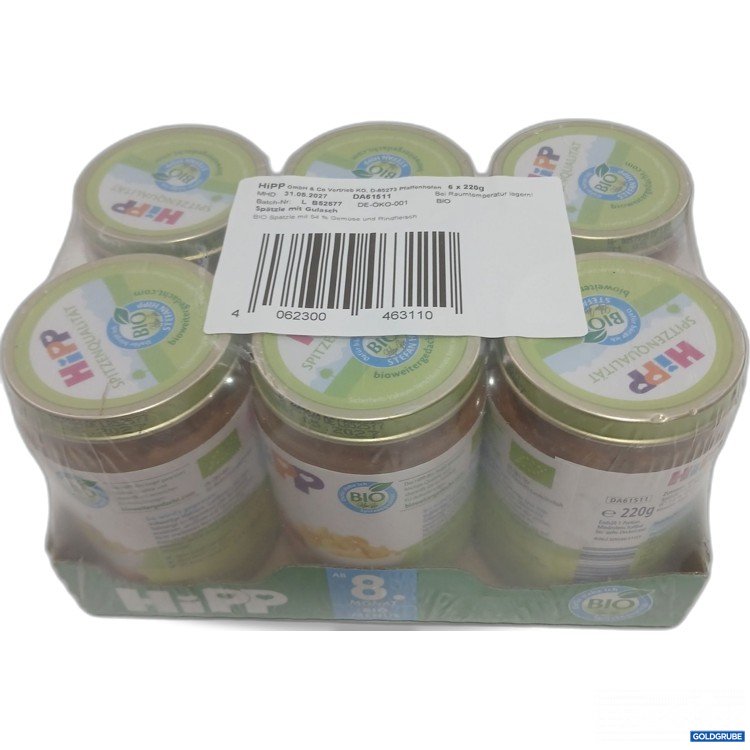 Artikel Nr. 462303 Artikel Nr. 462303: Hipp Gläschen 8. Monat Spätzle mit Gulasch 6x220g