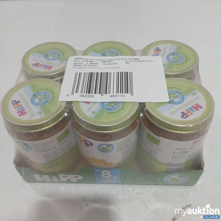 Artikel Nr. 462303 Artikel Nr. 462303: Hipp Gläschen 8. Monat Spätzle mit Gulasch 6x220g