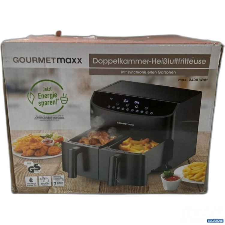Artikel Nr. 447304 Artikel Nr. 447304: GOURMETmaxx Doppelkammer-Heißluftfritteuse 2400 Watt