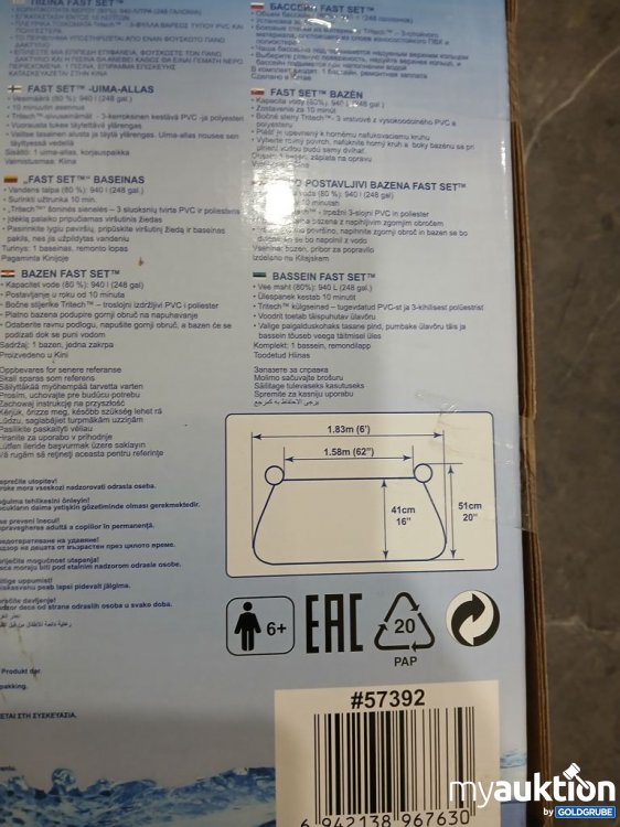 Artikel Nr. 929304: Bestway Fast Set Pool 1.83m x 51cm