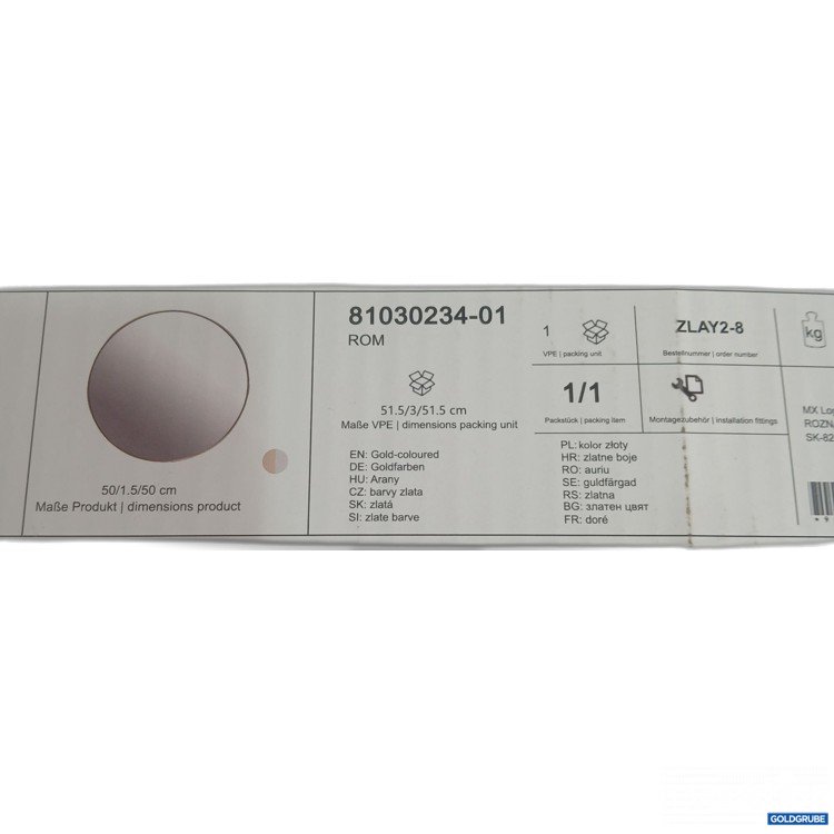 Artikel Nr. 990304: Möbelix Spiegel rund "Rom" 81030234-01 goldfarben 50/1,5/50cm 