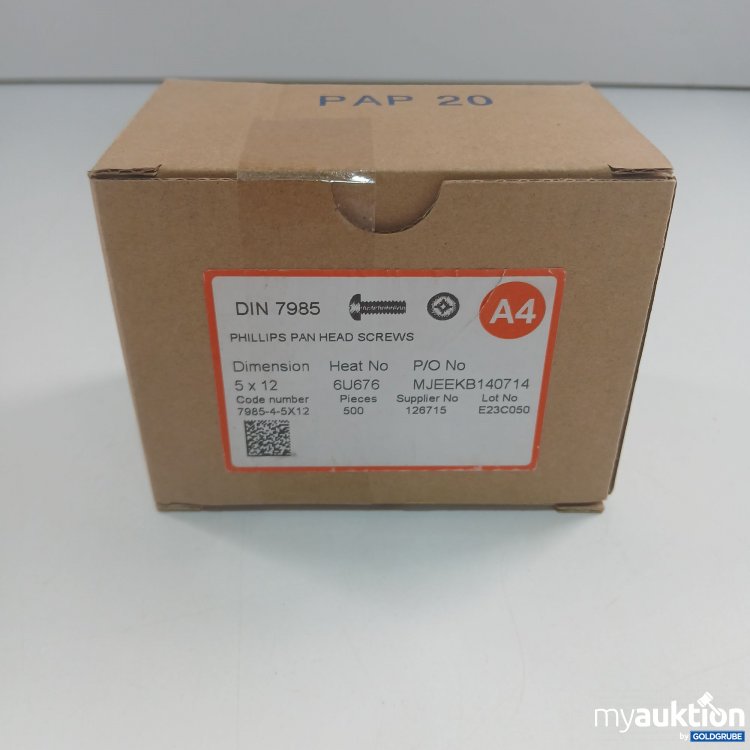 Artikel Nr. 438305: DIN 7985 Phillips Pan Head Screws 5x12 A4 500x