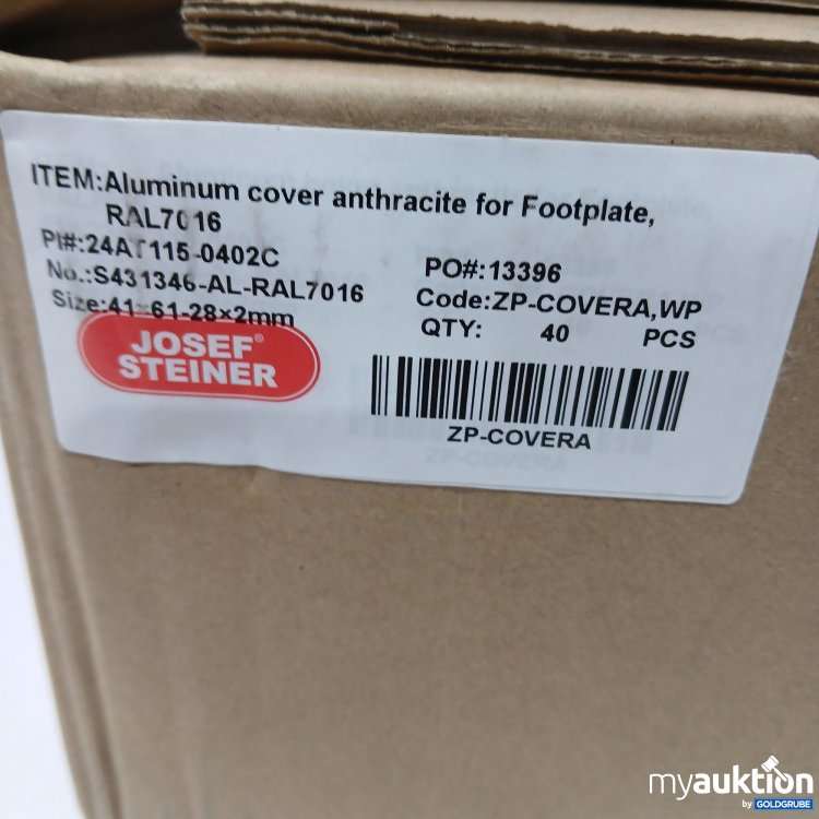 Artikel Nr. 802305: Josef Steiner Aluminium Cover anthracite for Footplate ZP-covera,WP