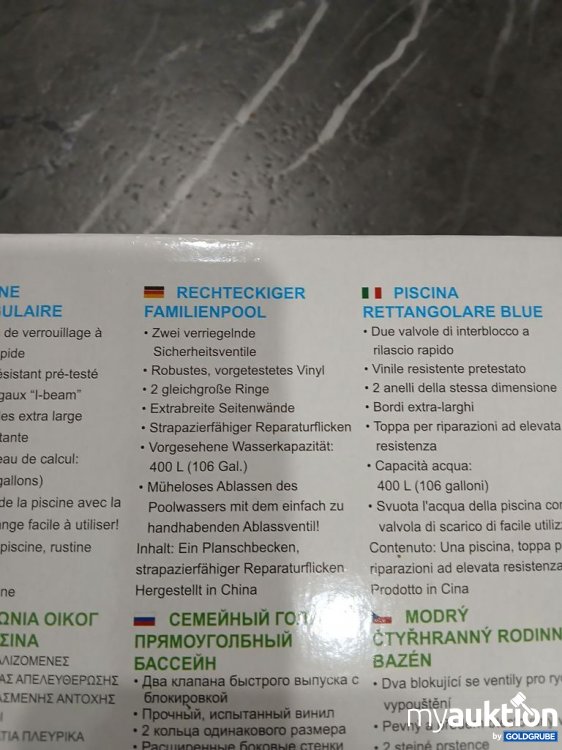 Artikel Nr. 929305: Bestway Aufblasbares Planschbecken Rechteckiger Familienpool 400l