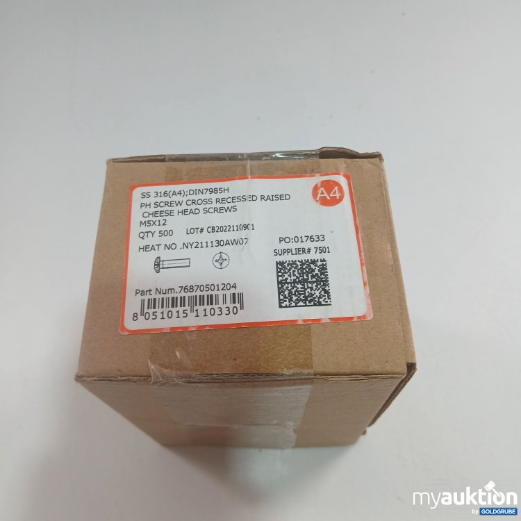 Artikel Nr. 438306: DIN7985H PH Screw Cross Recessed Raised Cheese Head Screws M5x12 500x