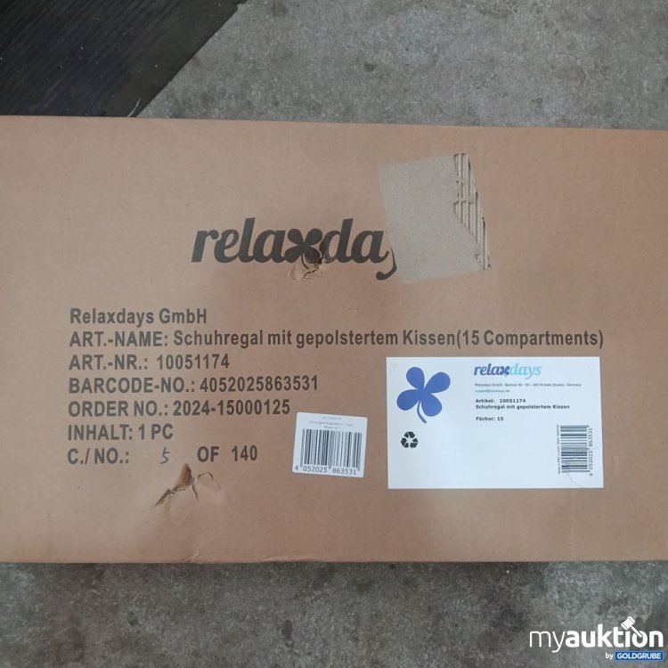 Artikel Nr. 447307 Artikel Nr. 447307: Relaxdays Schuhregal mit gepolstertem Kissen mit 15 Fächern, Maße nicht angegeben