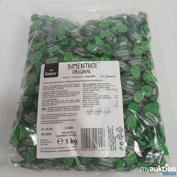 Artikel Nr. 809307 Artikel Nr. 809307: Kaiser Bimenthol Original Hustenbonbons 1kg