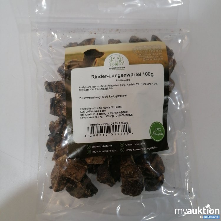 Artikel Nr. 875308: Rinder-Lungenwürfel Hund 100g 
