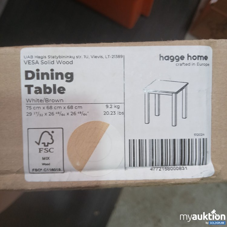 Artikel Nr. 438310: Hagge Home Dining Table White/Brown 75x68x68cm 