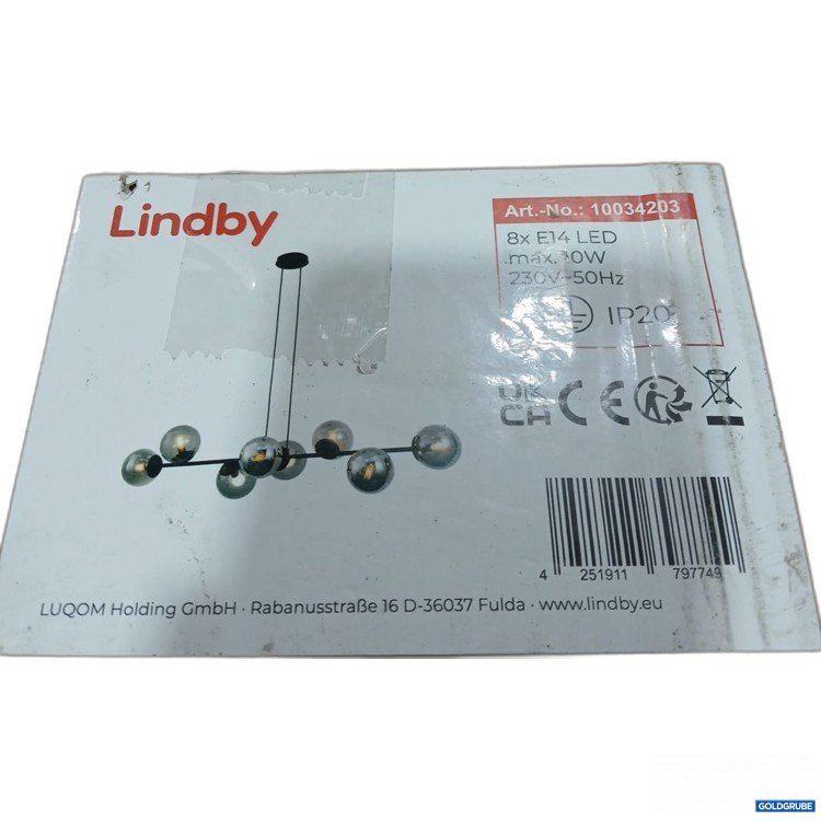 Artikel Nr. 442310: Lindby Pendelleuchte 8xE14 LED black+smokey grey 10034203
