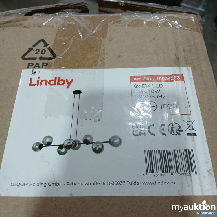 Artikel Nr. 442310: Lindby Pendelleuchte 8xE14 LED black+smokey grey 10034203