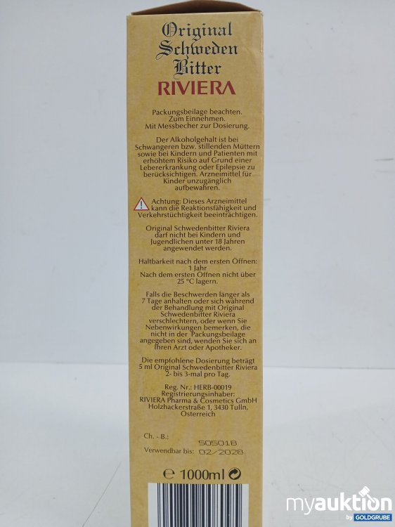 Artikel Nr. 995310 Artikel Nr. 995310: RIVIERA Original Schwedenbitter 1l